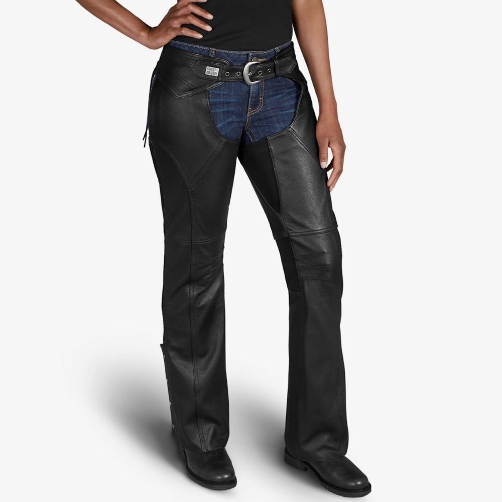 Harley-Davidson Chaps Black Leather Women’s Motorcycle XS
